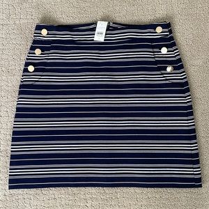 Loft Navy Stripe Skirt (Size: 4)
